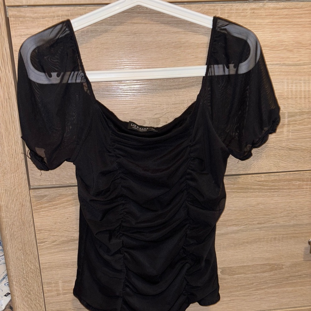 Elegant Black Ruched Top